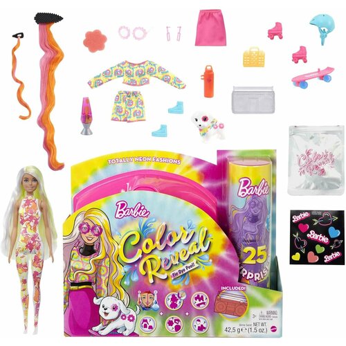 barbie scrapbook set color reveal foil reveal Кукла Игровой набор с куклой Барби Barbie Color Reveal блондинка с мелированием и 25 сюрпризами