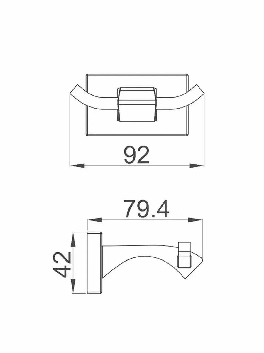 Крючок Gappo G0705-20 для ванной, двойной, латунь, хромированный — фото 1