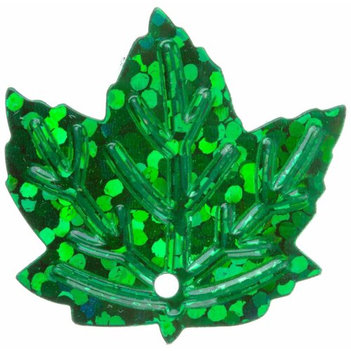 Пайетки астра Кленовый лист зеленыйгалограмма 50104 22мм 10г 1шт 210₽