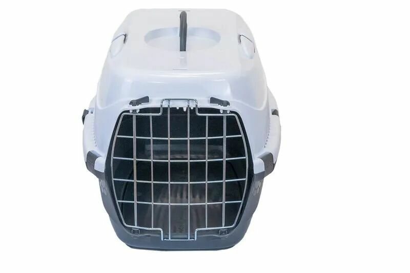 Homepet Переноска для животных малая, серо-белая, 43х29х27.5 см