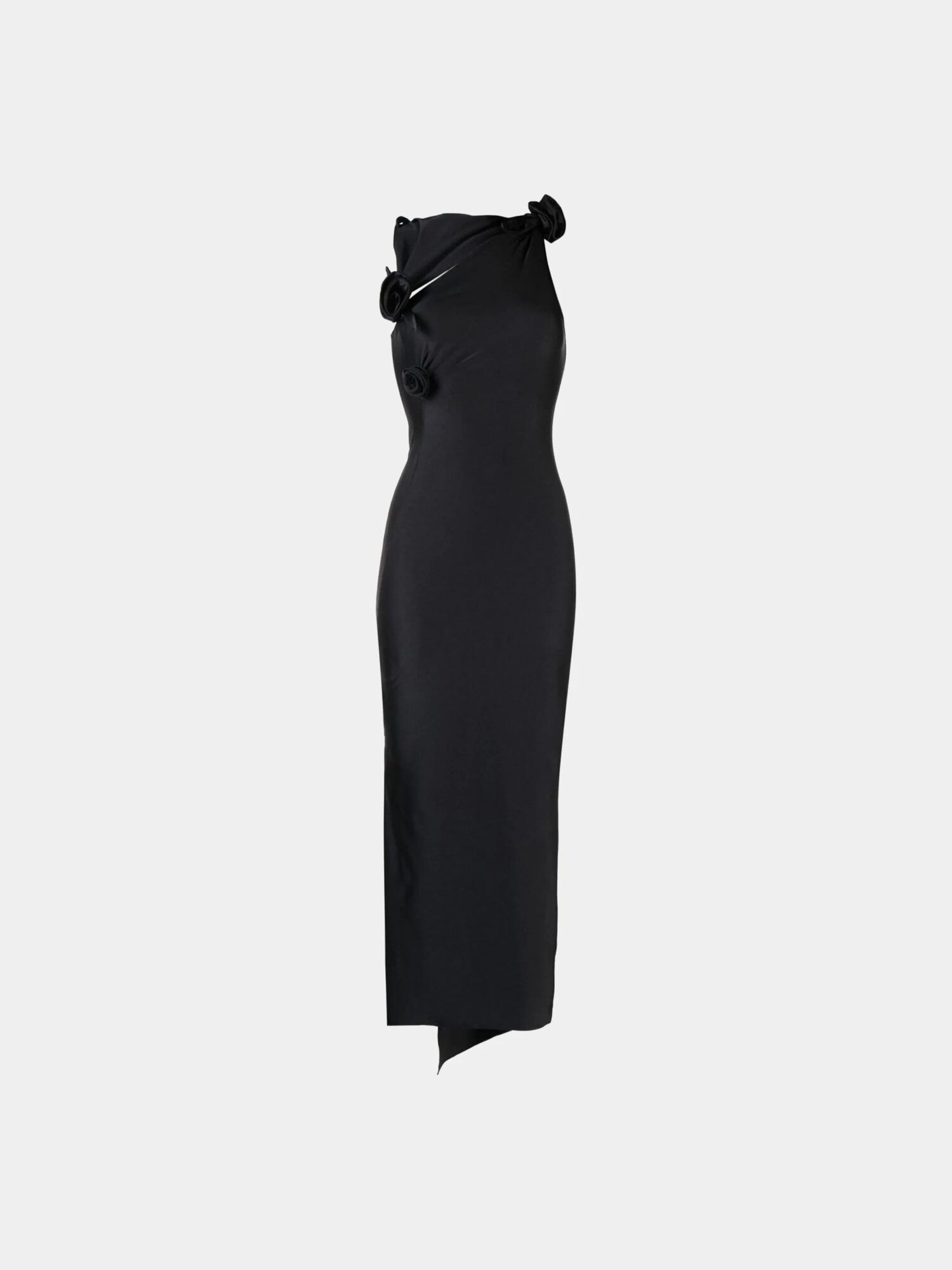 Платье Coperni Asymmetric Flower, размер M, черный
