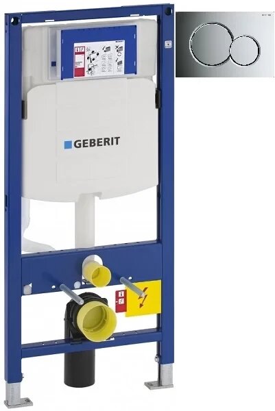 Инсталляция для унитаза Geberit Duofix Sigma 01 111.300.00.5 + 111.815.00.1 + 115.770.21.5 с кнопкой смыва хром