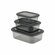 Набор пищевых контейнеров «Респект», 3 шт: 400 мл, 700 мл, 1,2 л, цвет графитовы...