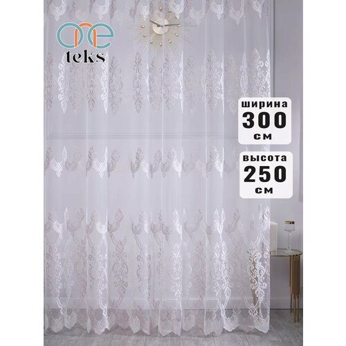 Тюль сетка с вышивкой 300x250