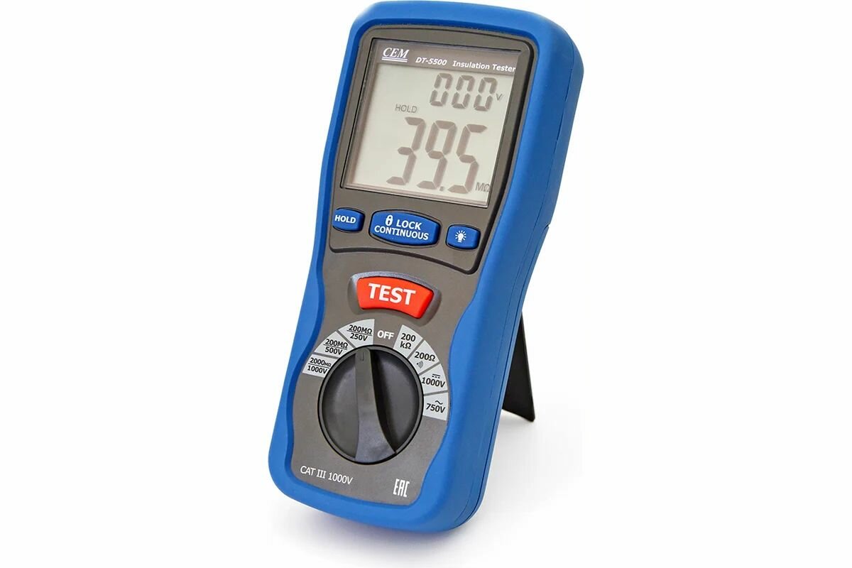 Мегаомметр CEM DT-5500, Цифровой тестер изоляции , цвет синий/ черный