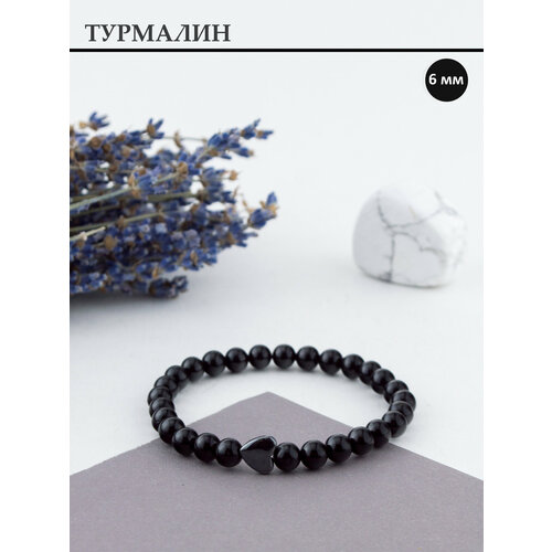 Браслет DELACOSTA турмалин черный гематит 1 шт размер 15 см размер XS черный 1226₽