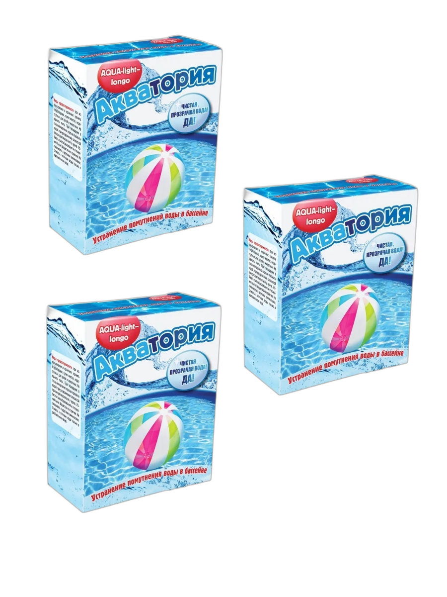Акватория AQUA light longo для устранения помутнения воды в бассейне 500 г  3 шт
