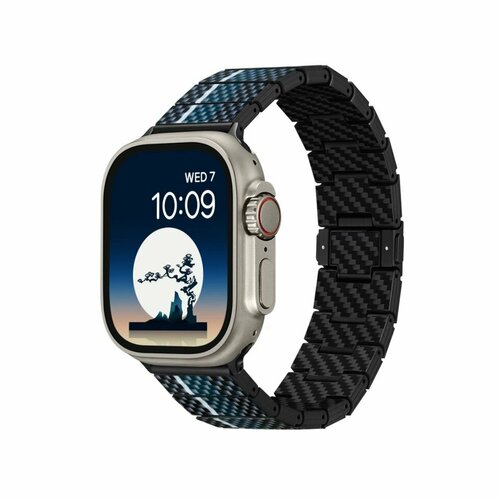 Браслет PITAKA Poetry of Things Chromacarbon Band для Apple Watch 38/40/41/42/44/45/49mm, принт луна (Moon)