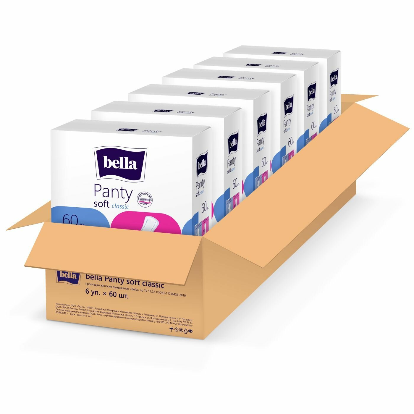 Прокладки ежедневные bella Panty soft classic, 60 шт х 6 уп.