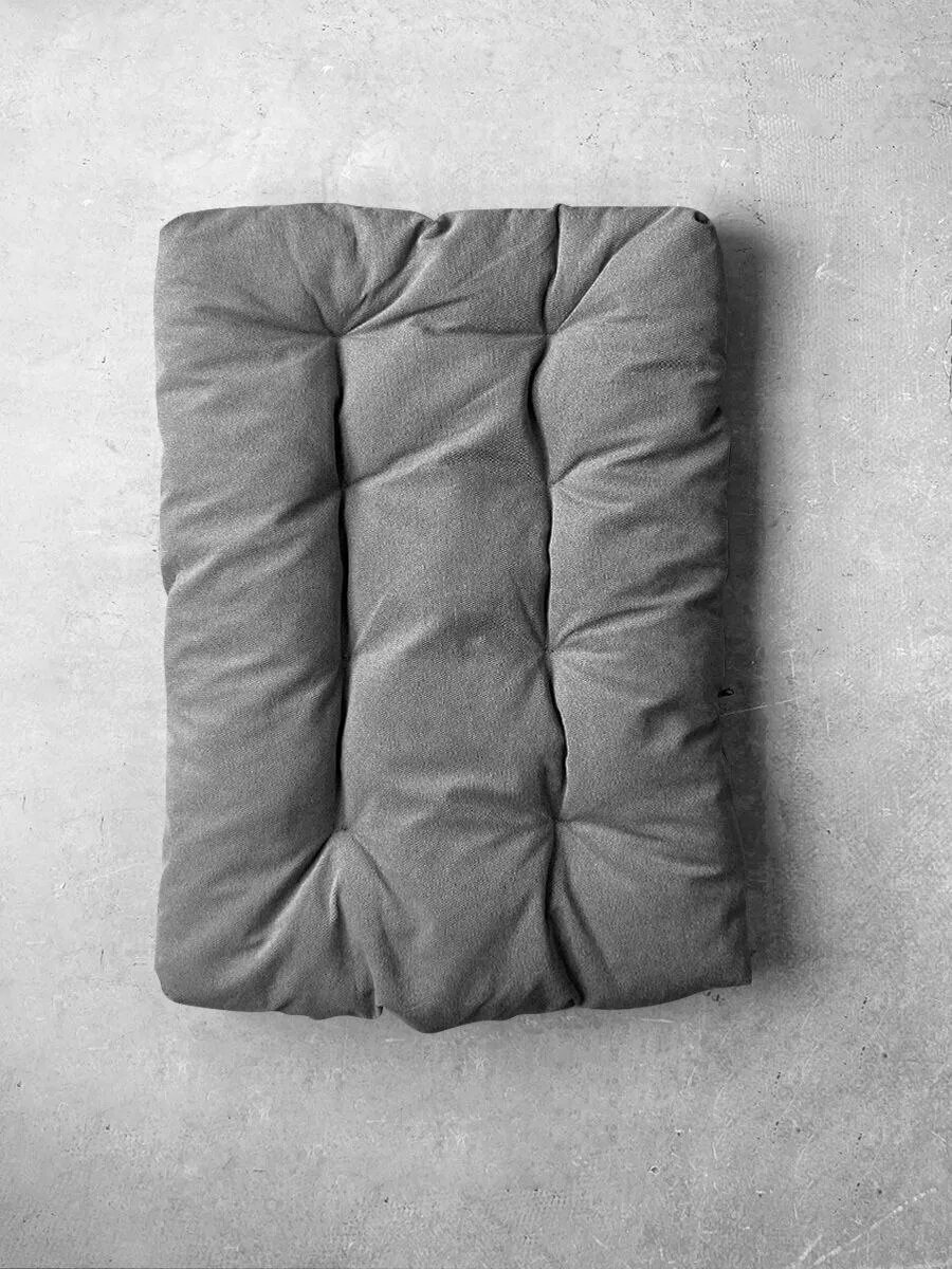 Подушка Лофтовик серый велюр