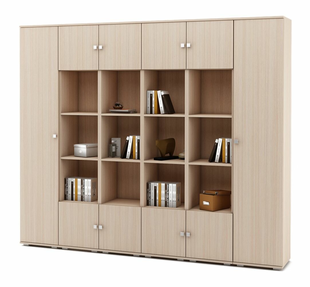 Стеллаж деревянный для книг гостинной и мелочей Тунис (Никс) 7 ЛДСП с полками