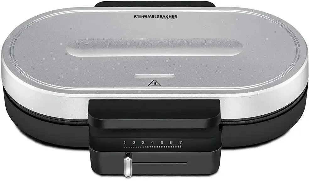 Вафельница Rommelsbacher WA 1250, серебристая, автоматическое отключение, защита от перегрева