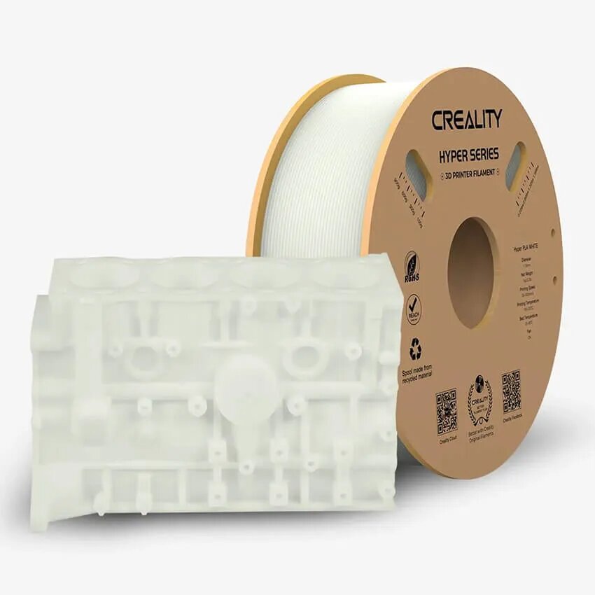 Катушка Hyper PLA-пластика Creality, белая, 1.75 мм, 1кг 3301010335 — фото 1