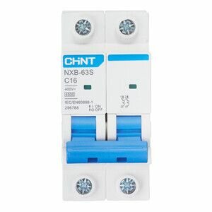 Автоматический выключатель CHINT NXB-63S 2P 16А 4.5kA 400В х-ка C (R) 296788