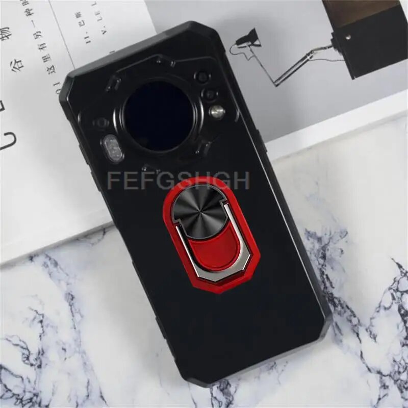 Для Oukitel WP21 6,78 "2022 WP 21 кольцо на задний палец мягкий силиконовый чехол из ТПУ для OukitelWP21 кронштейн для телефона, transparent C Black, For Oukitel WP21, Чехол и держатель — фото 1