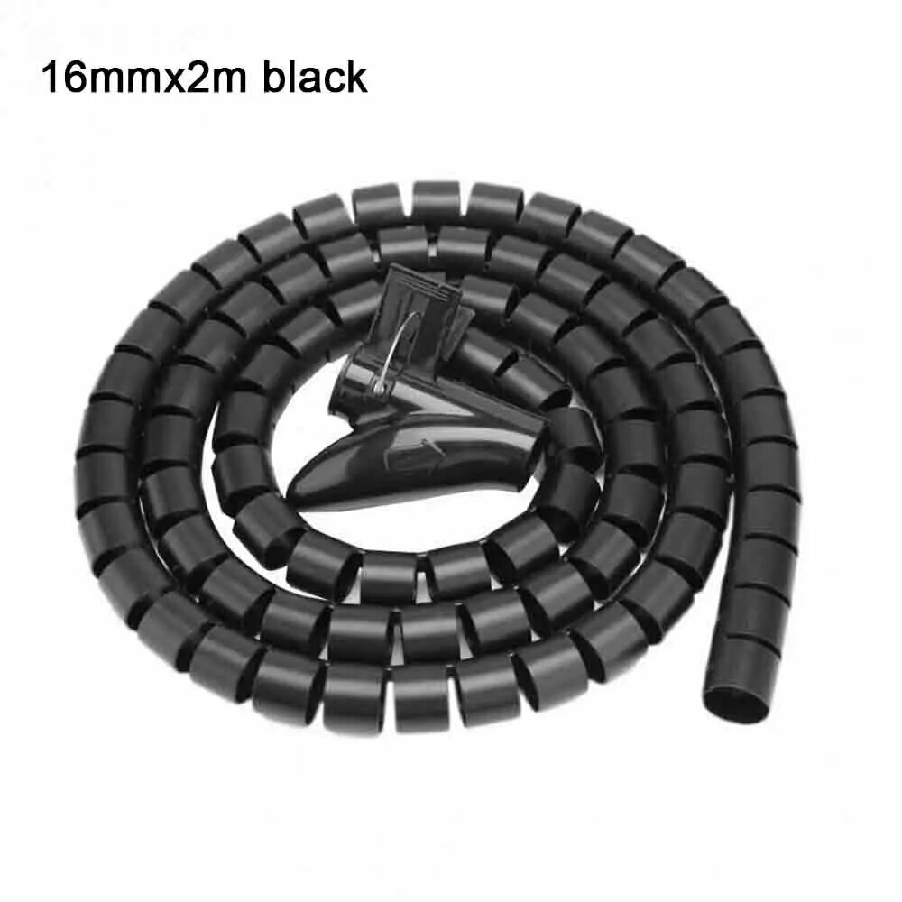Гибкий силиконовый кабельный органайзер felfial 1,5/2 м, 16mmx2m black
