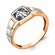 Печатка Diamant online, серебро, 925 проба, золочение