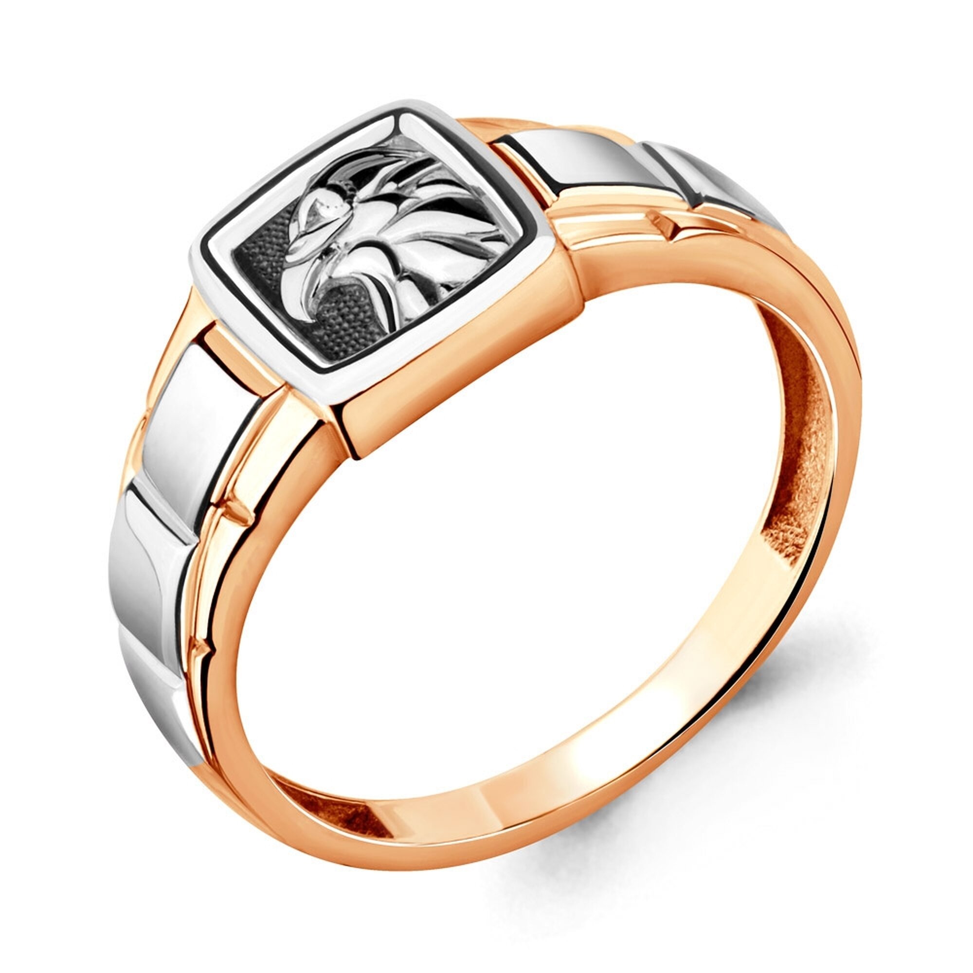 Печатка Diamant online, серебро, 925 проба, золочение, размер 21.5