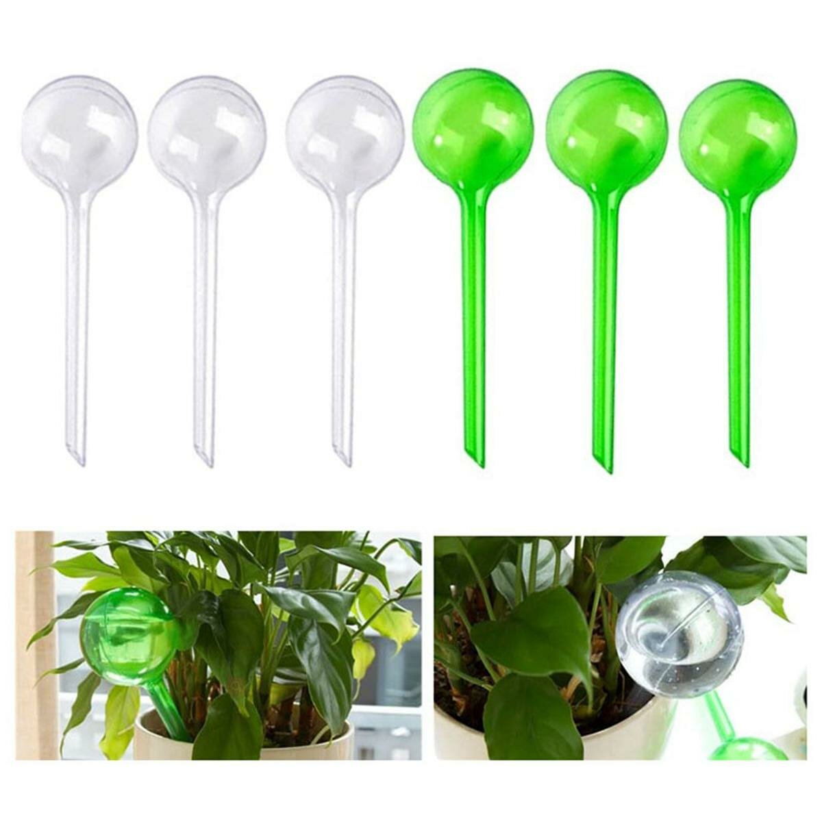 Шт. шаров для полива сада, автоматические шары для полива растений, самополивные лампы (прозрачные и зеленые)