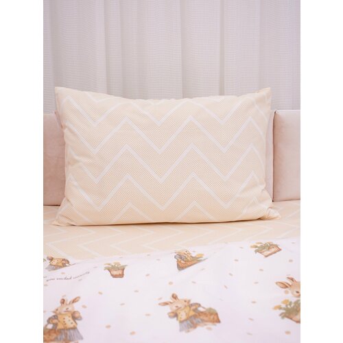 COROCOCO Наволочка на молнии Персиковый зигзаг 40х60