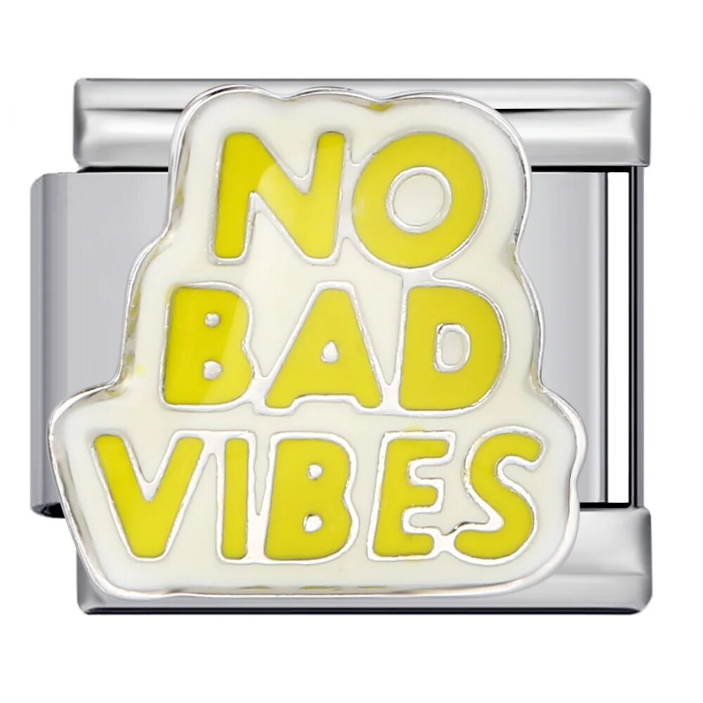 Чарм браслет "No Bad Vibes", светло-желтый, ICJ1416
