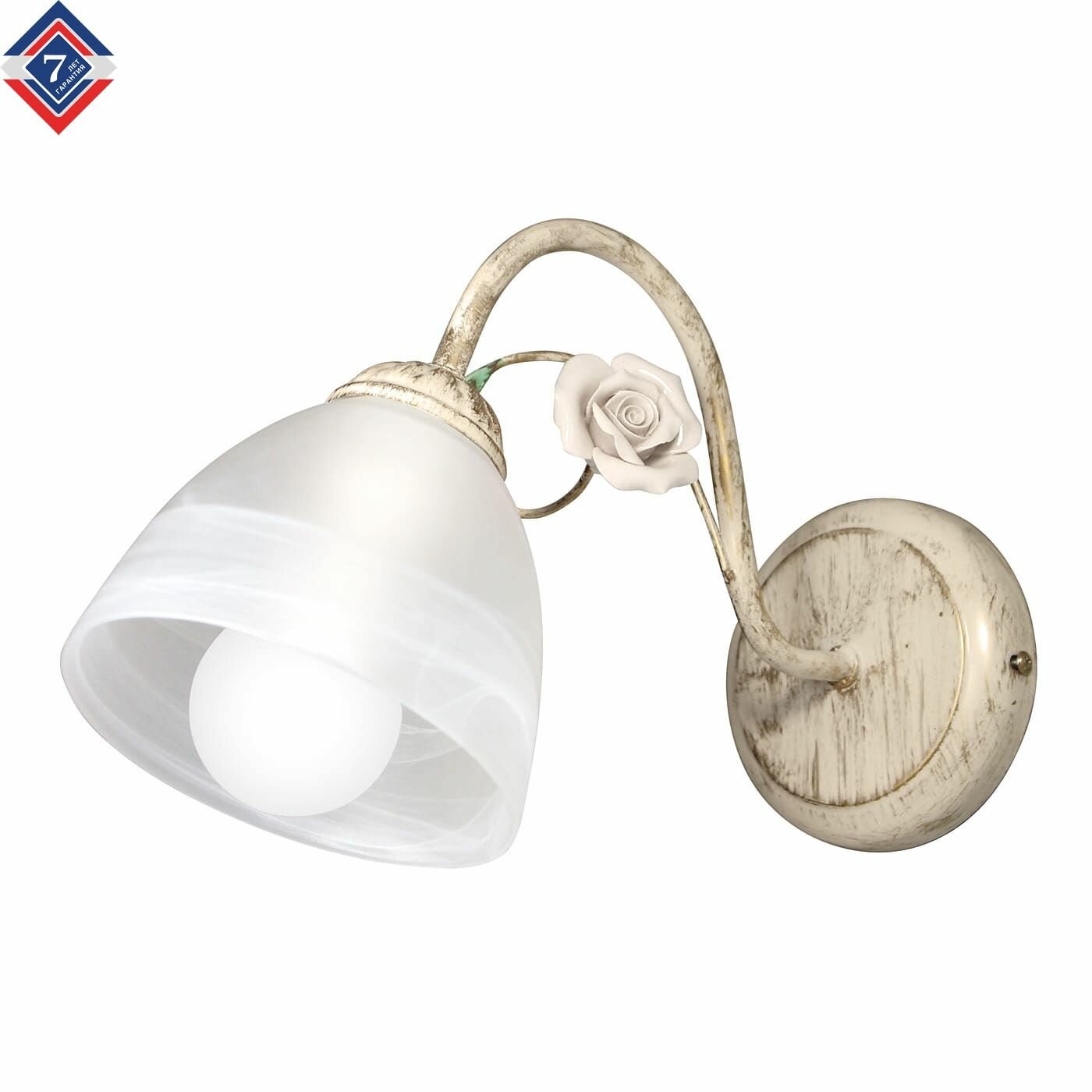 Бра настенные плафон с листочками и цветами белыми Петрасвет Россия S2468-1