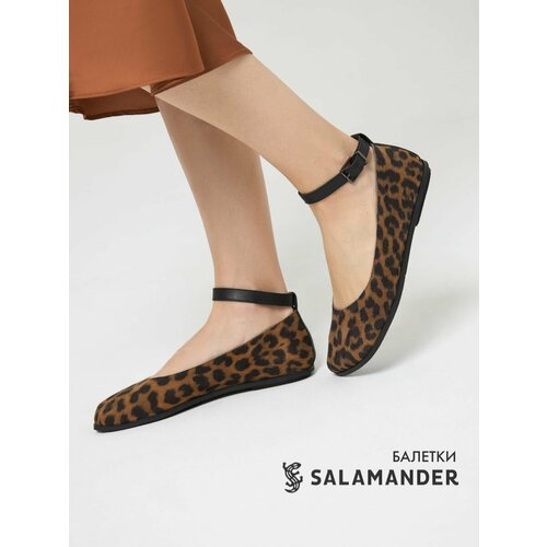 фото Балетки salamander, размер 37, коричневый/черный