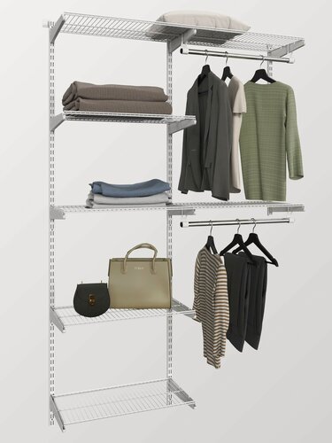 Изображение товара Гардеробная система хранения белая, 128х45х192см