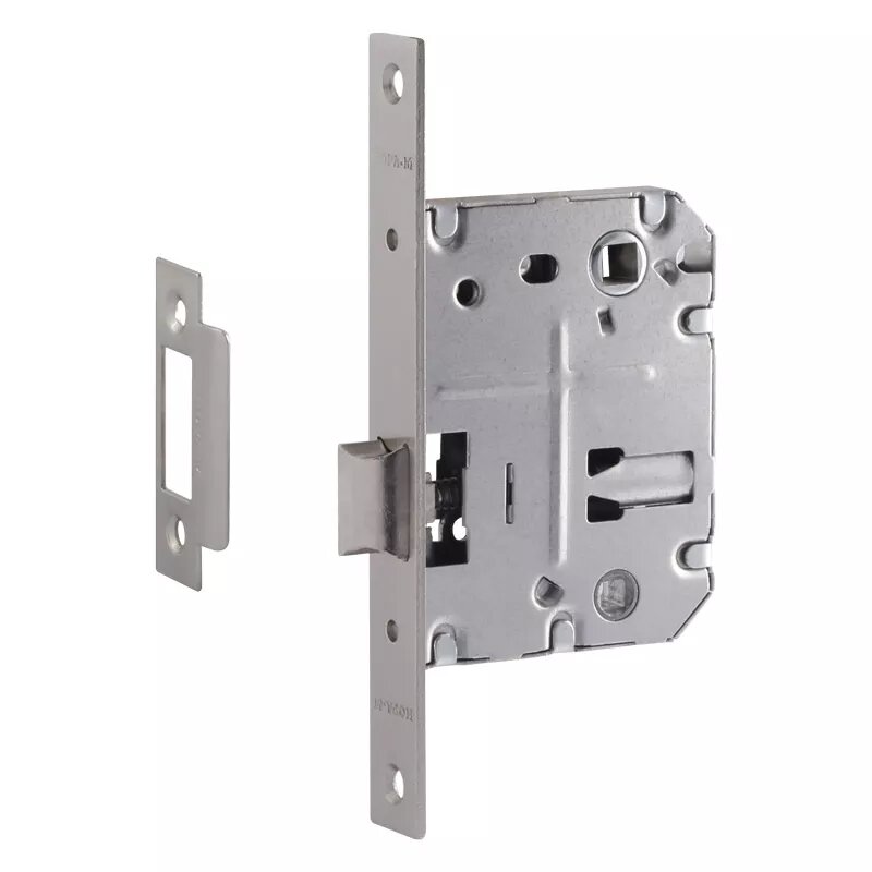 Защёлка врезная с фиксацией 70 мм матовый никель Нора-М 16059