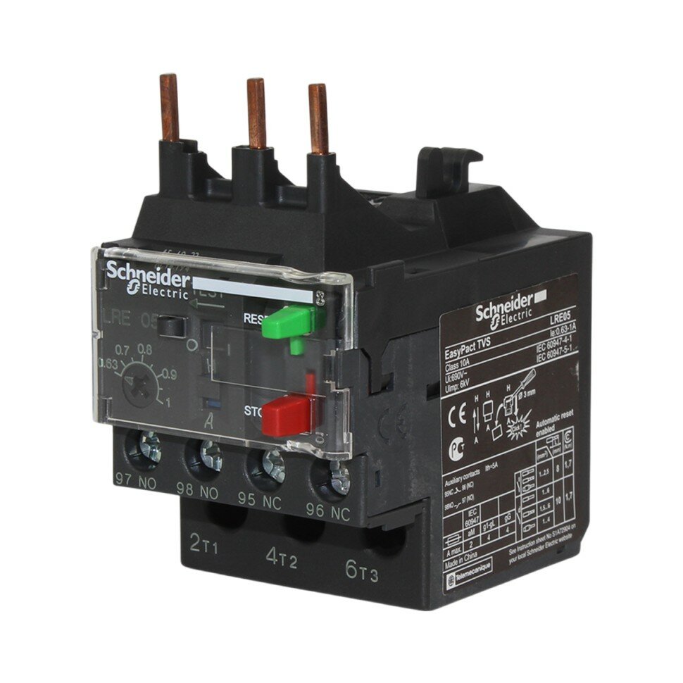 Schneider Electric LRE05 Тепловое реле 0,63-1А