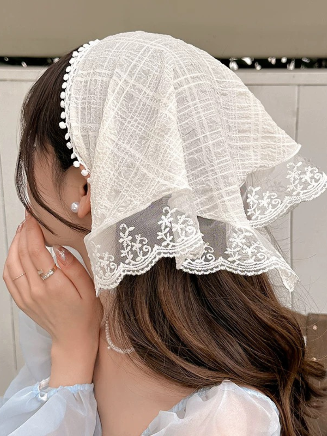 Милый Ободок для волос с платком, бандана, мода для лето2025, женские аксессуары