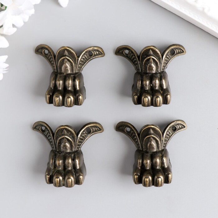 Уголок (ножка) для шкатулки ключницы «Лапа» набор 4 шт 4.3×3.4 см