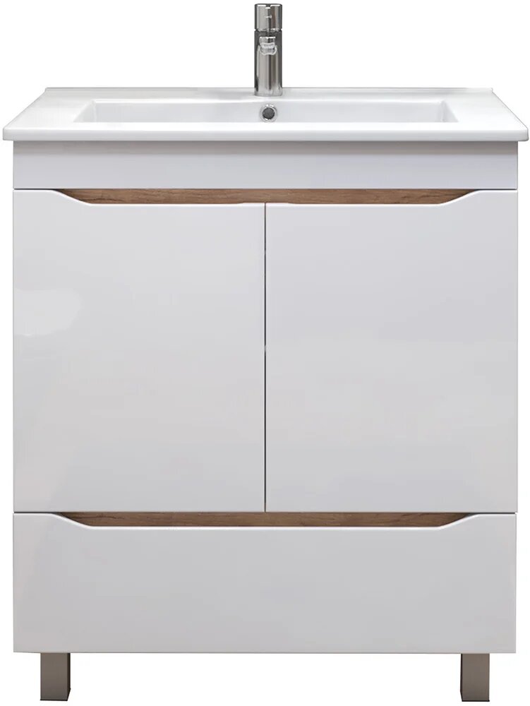 Тумба с раковиной Vigo Grani 75 напольная дуб золотой раковина Оскар 75