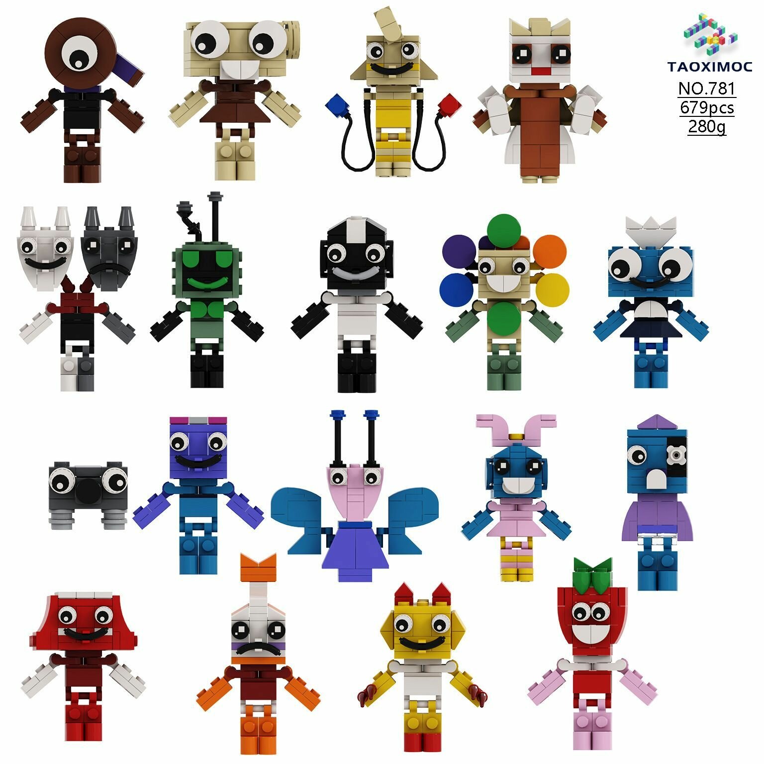 Набор фигурок Конструктора Мир денди Sprunki/ Sprunki Dandy's World совместимы с легo конструкторами 18шт ( пакет) /TAOXI781