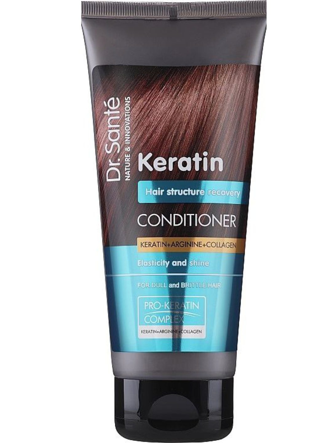 Бальзам Dr.Sante "Keratin", для тусклых волос, с кератином, коллагеном и аргнином, 200мл