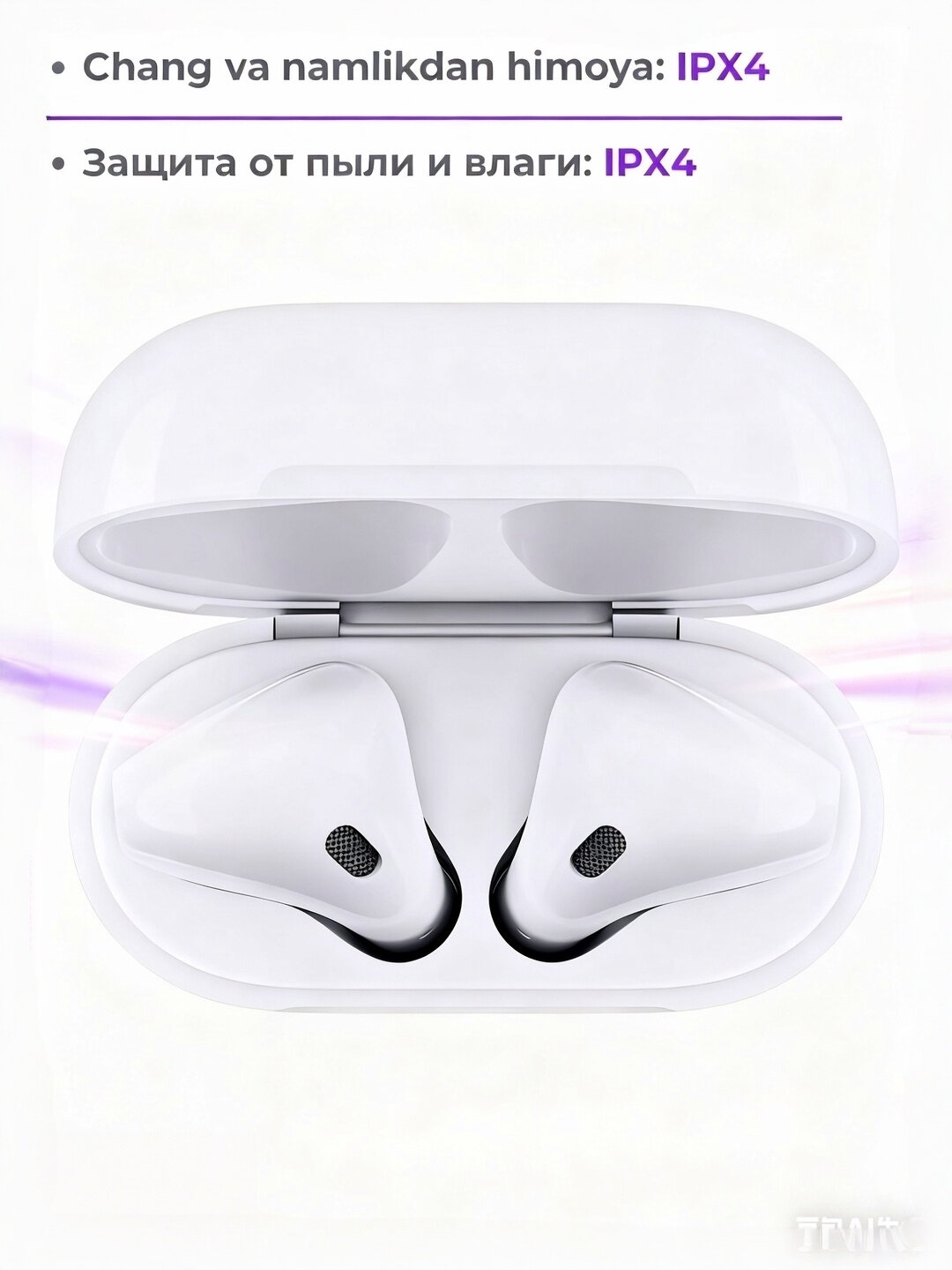 Беспроводные наушники AirPods 2 Bluetooth 5.0, сенсорное управление, для iPhone и Android