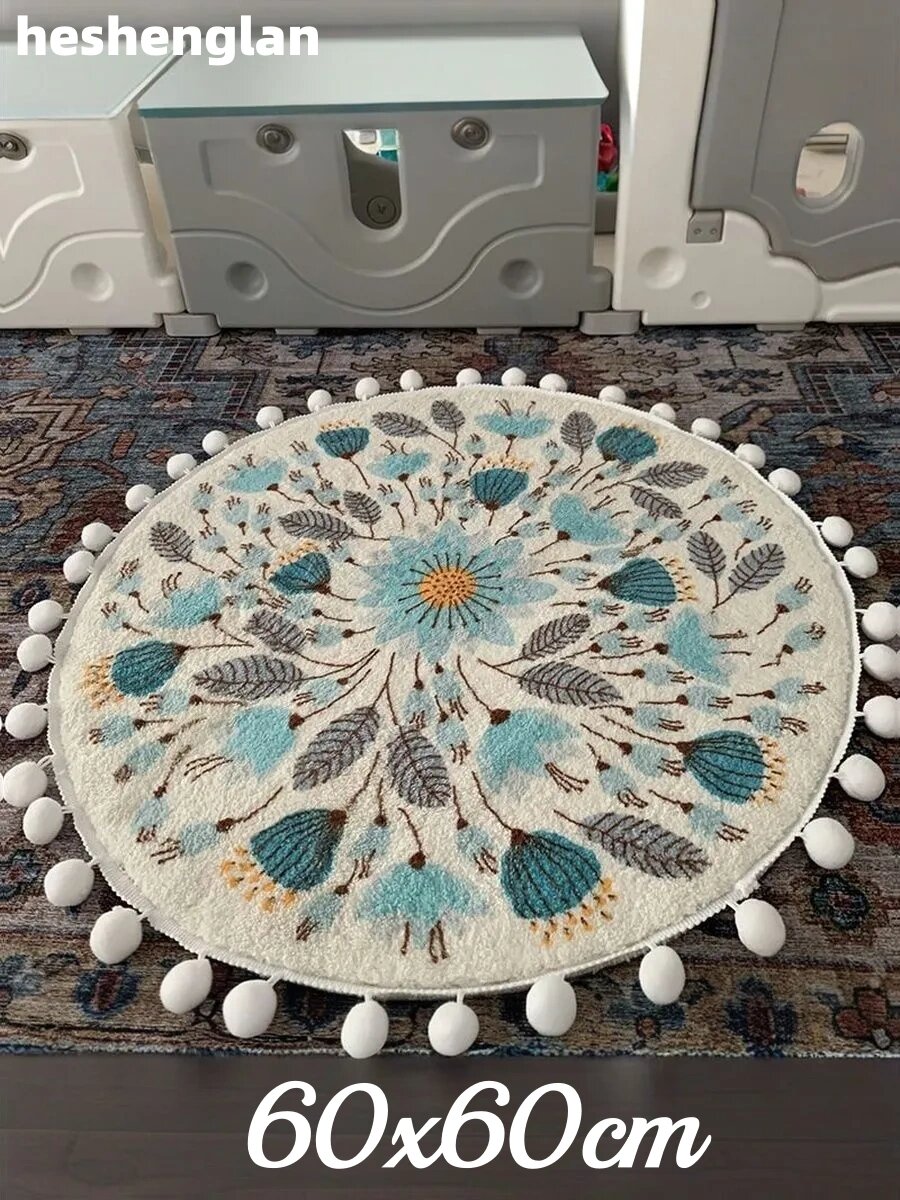 Круглый детский коврик, коврик для палатки, театральная подушка 60x60cm