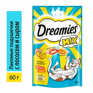 Лакомство для кошек Dreamies Mix с лососем и сыром 60г