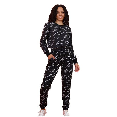 фото Женская толстовка черного цвета 15360, размер 50 натали