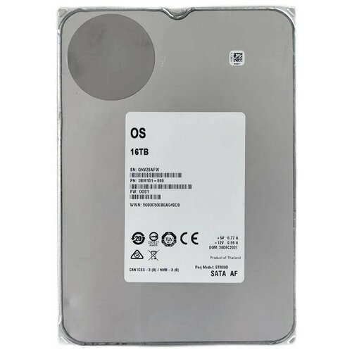 Жесткий диск OS Exos ST12000NM0037 16TB HDD 256 мб 7200 обмин 2599000₽