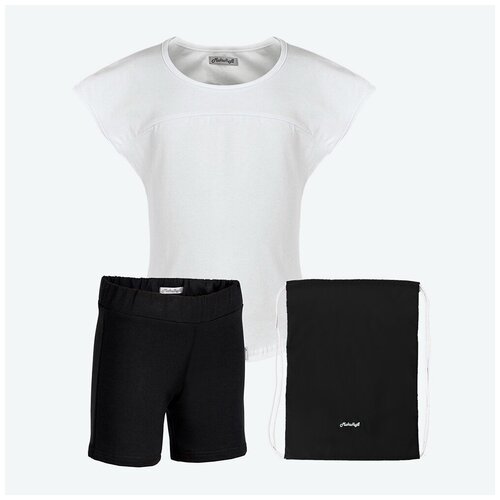 Комплект одежды Микита, футболка и шорты, спортивный стиль, размер 146, белый, черный