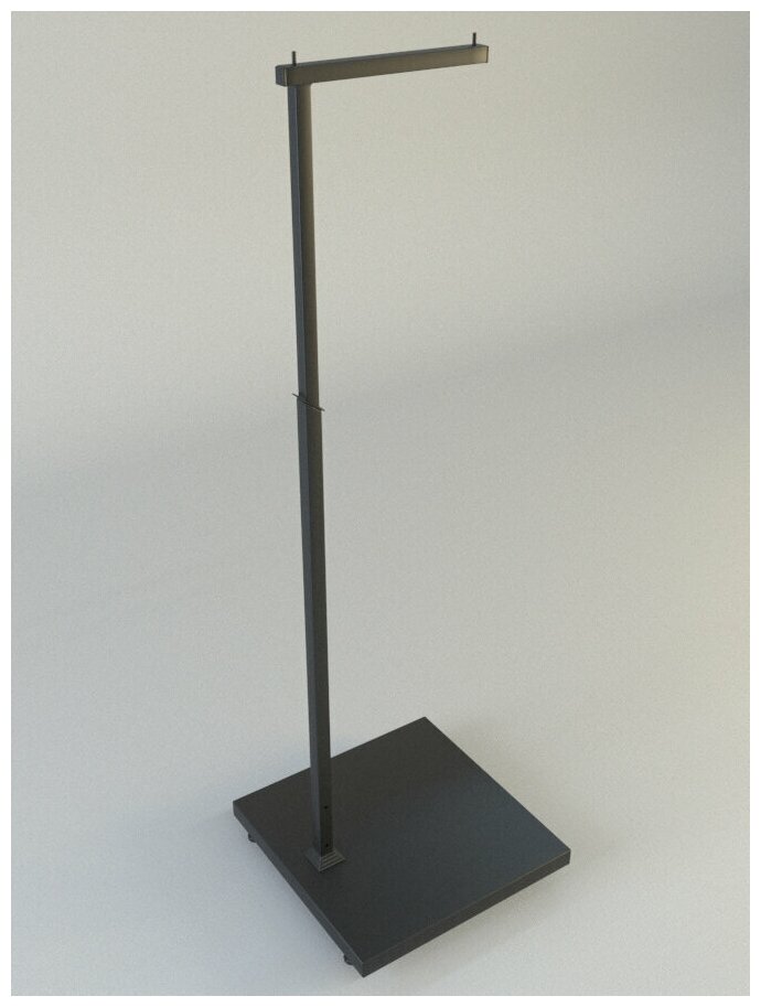 Вешалка напольная TACCOLA-LUX-NERO в стиле лофт Г-образная с подиумом, черная - фотография № 2