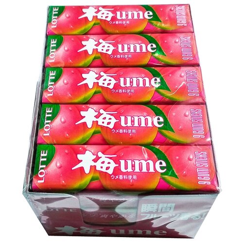 Жевательная резинка LOTTE UME GUM со вкусом японской сливы 31 грамм Упаковка 15 шт