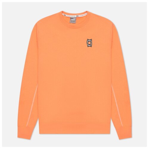 фото Мужская толстовка puma pivot crew embroidery оранжевый , размер s