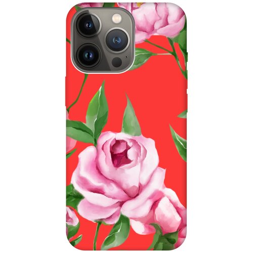 Силиконовый чехол на Apple iPhone 13 Pro Max / Эпл Айфон 13 Про Макс с рисунком Amazing Peonies Soft Touch красный силиконовый чехол на apple iphone 13 pro эпл айфон 13 про с рисунком amazing peonies soft touch красный