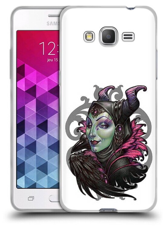 Чехол задняя-панель-накладка-бампер MyPads зеленая девушка с вороном для Samsung Galaxy Grand Prime/Prime VE Duos SM-G530 противоударный