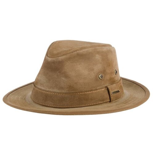 Шляпа федора STETSON 2477301 TRAVELLER CALF LEATHER, размер 55
