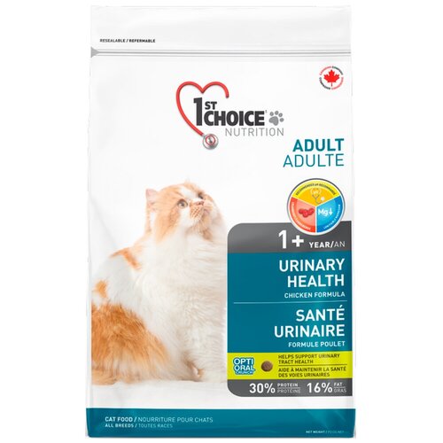 Корм 1st Choice Urinary Health для кошек, профилактика МКБ, с курицей, 5.44 кг