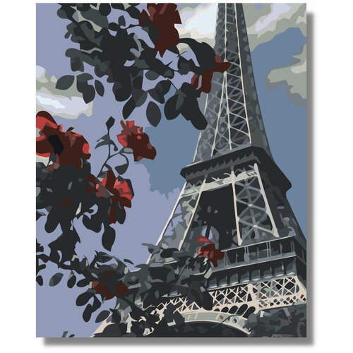 Картина по номерам Эйфелева башня холст на подрамнике 40х50
