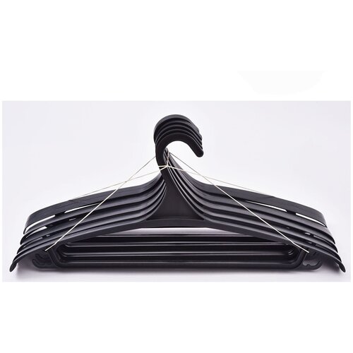 Вешалки-плечики для верхней одежды, размер 52-54, цвет черный, 15 шт.